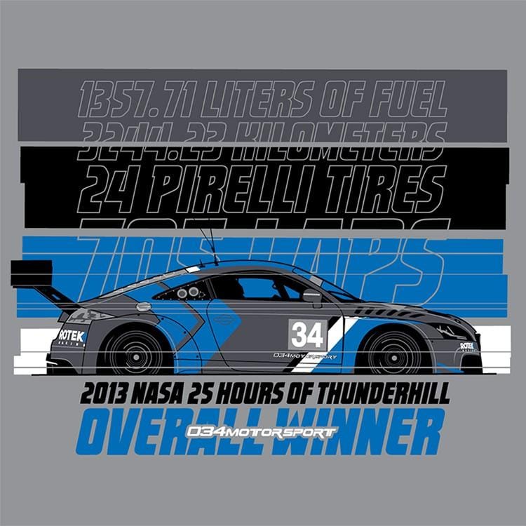 034-A01-1005-XL T-SHIRT, 2013 NASA 25 HOURS OF THUNDERHILL VICTORY COMMEMORATIVE, 034MOTORSPORT / ROTEK RACING AUDI SPORT TT RS VLN SP4T