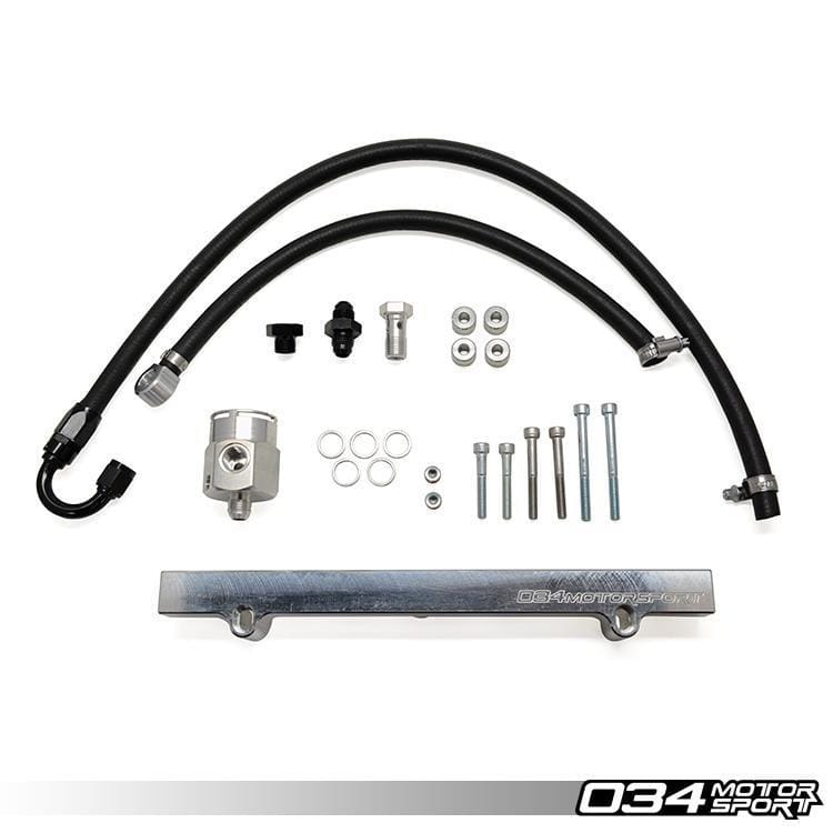 034 Drop-In High-Flow Fuel Rail Upgrade Kit, Audi & Volkswagen 1.8T, Billet Aluminum - 034-106-7028