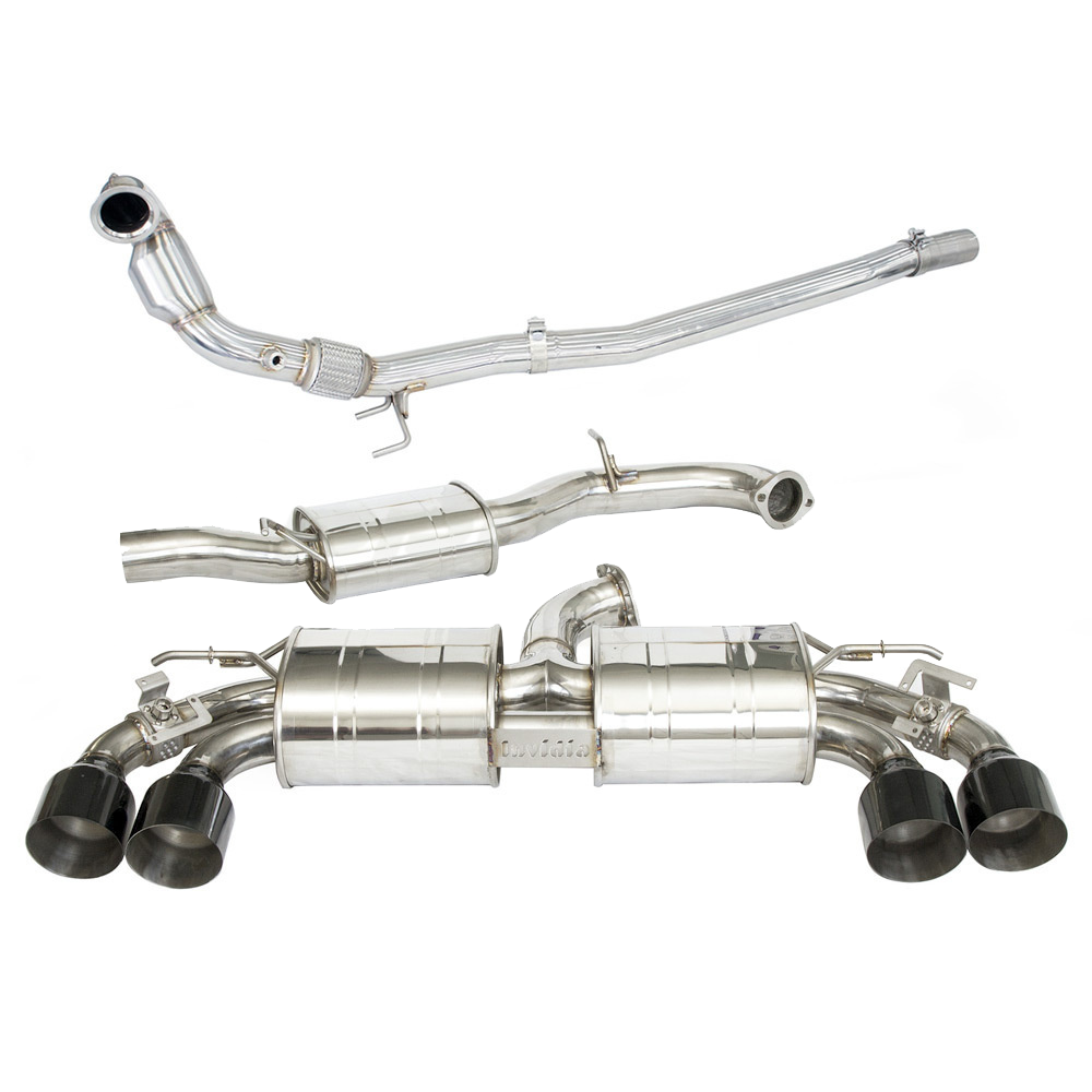 Invidia R400 "Signature Edition" Valved Turbo Back Exhaust w/Round Black Tips - VW Golf R Mk7.5