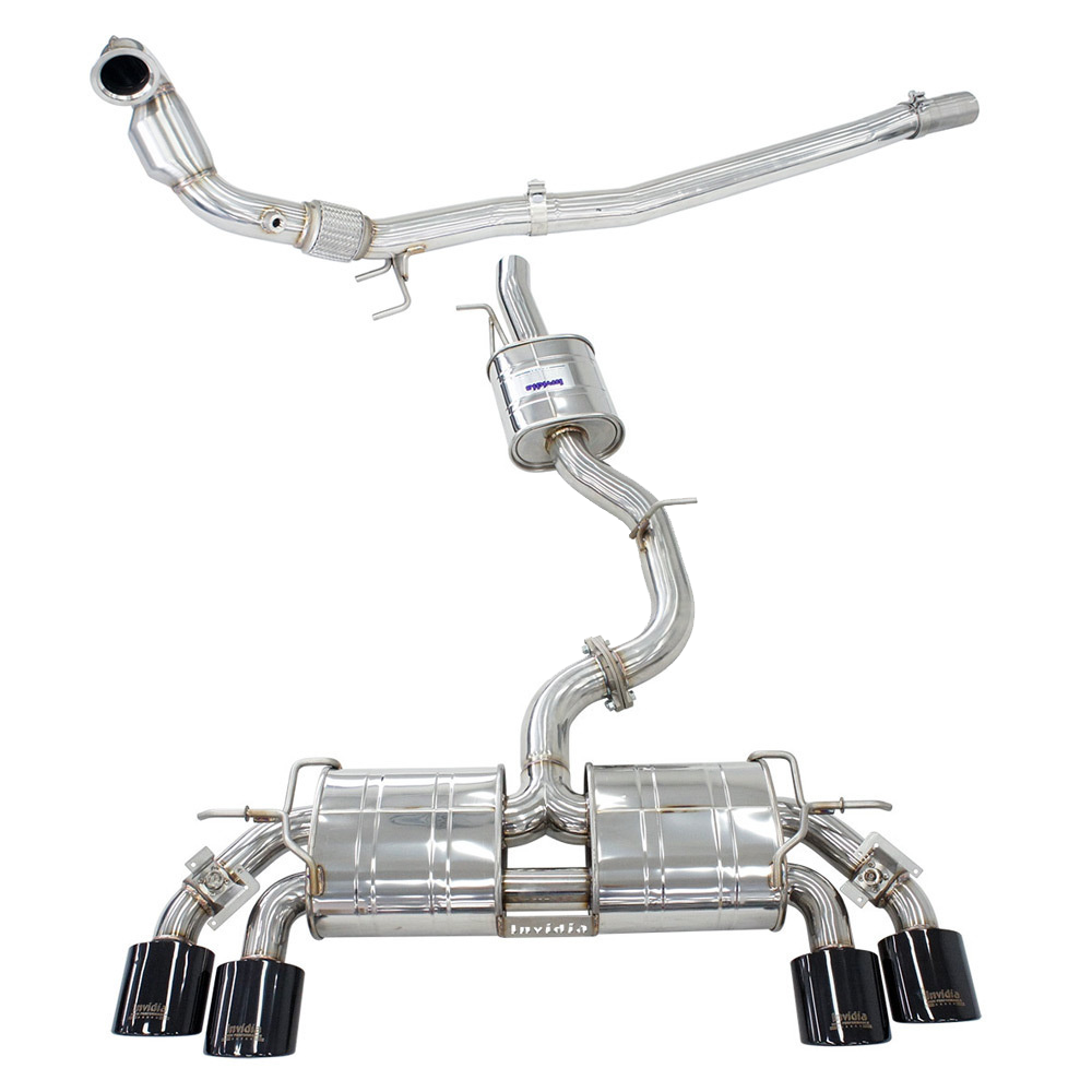 Invidia R400 "Signature Edition" Valved Turbo Back Exhaust w/Oval Black Tips - VW Golf R Mk7