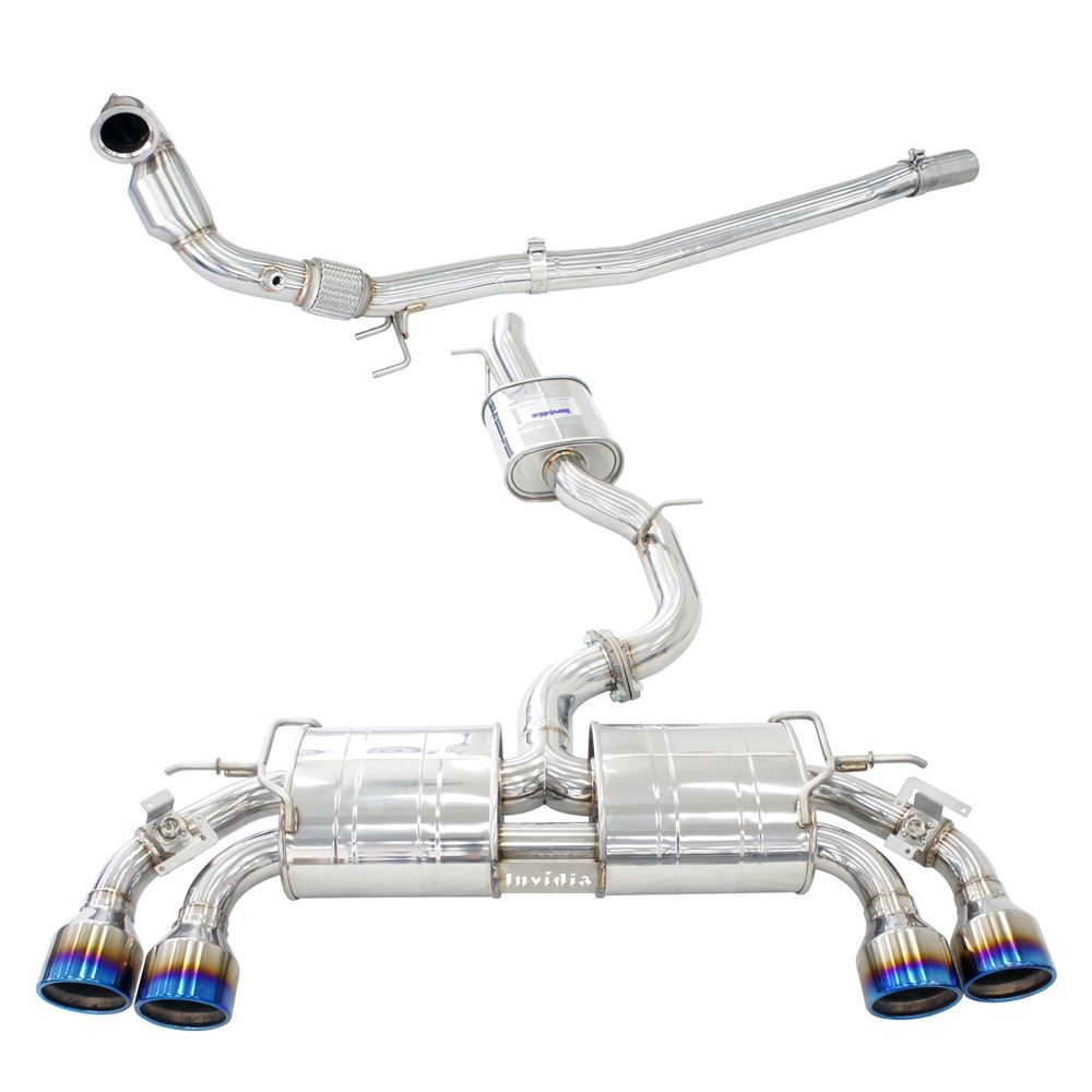 Invidia R400 Valved Turbo Back Exhaust w/Round Ti Tips - VW Golf R Mk7.5