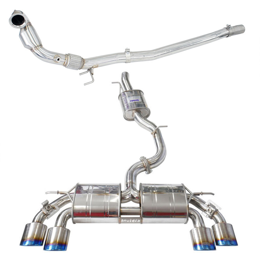 Invidia R400 Valved Turbo Back Exhaust w/Oval Ti Tips - VW Golf R Mk7